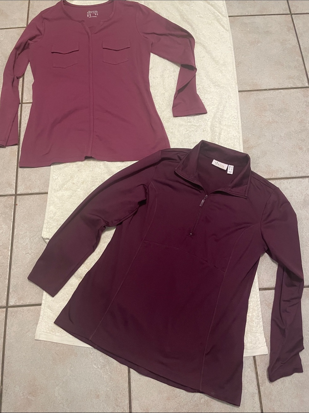 BUNDLE DEAL - D & Co Pullover Athletic 1/2 Zip and V Neck Shirt
